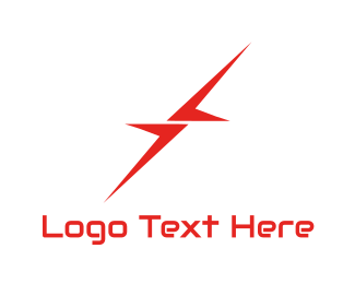 Minimalist Red Lightning Logo
