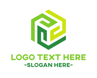 gaming green modern hexagon logo design - custom fortnite logo maker free
