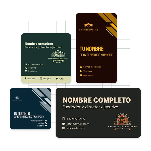 Ejemplos de tarjetas de visita generadas por IA
