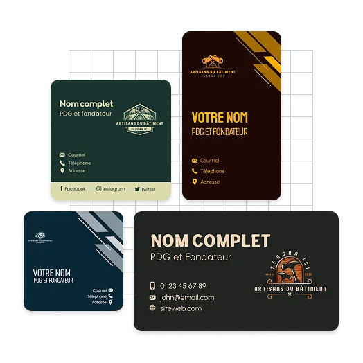 Exemples de cartes professionnelles générées par l'IA