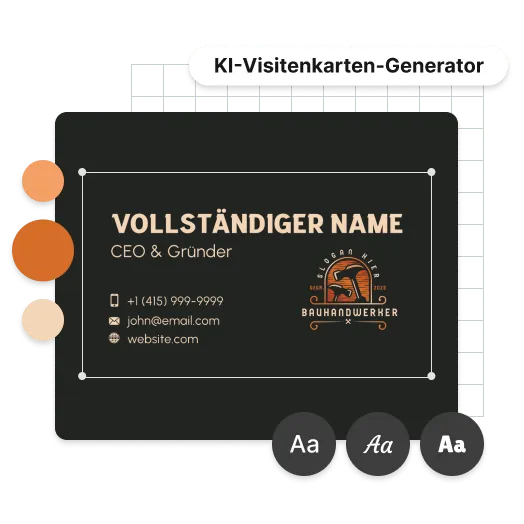 Tools und Funktionen zur Bearbeitung von KI-Visitenkarten