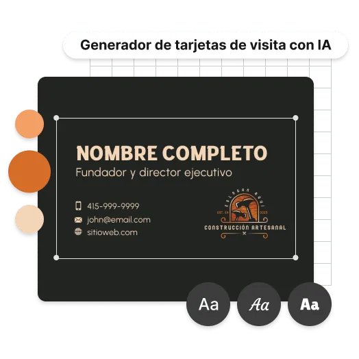 Herramientas y características de edición de tarjetas de visita con IA