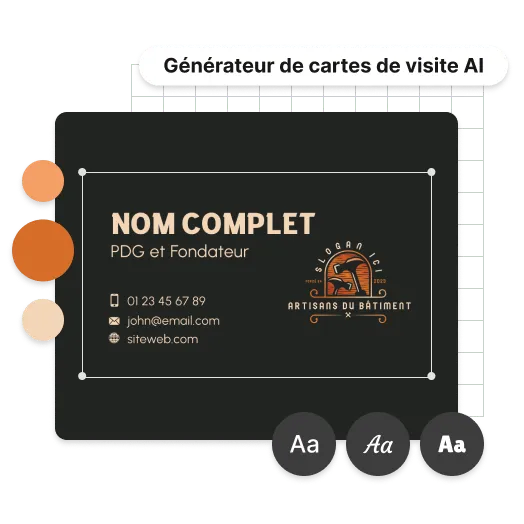 Outils et fonctionnalités d'édition de cartes de visite IA