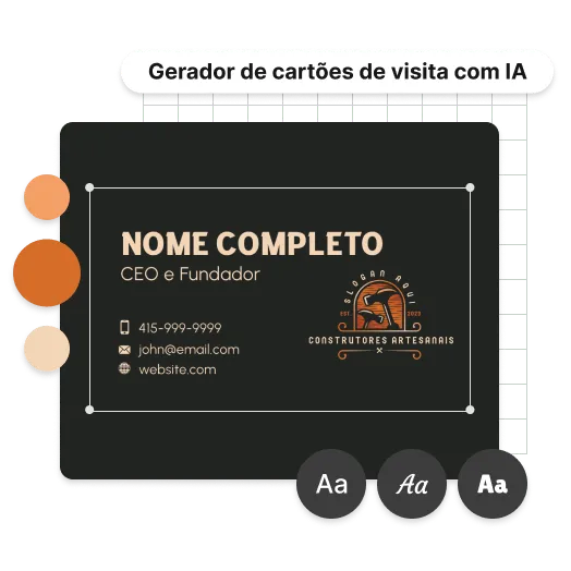 Ferramentas e funcionalidades de edição de cartões de visita com IA
