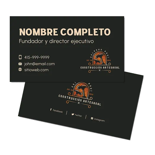 Tipos de archivos para descargar tarjetas de visita generadas con IA