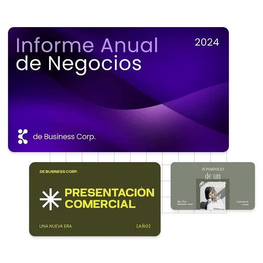 Ejemplos de diseños de presentaciones con IA