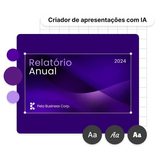 Prévia da ferramenta geradora de apresentações de IA