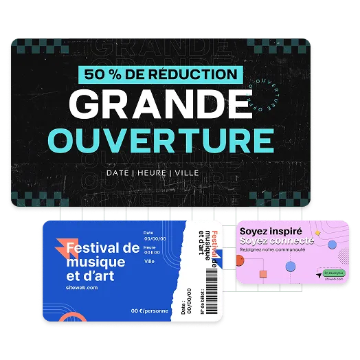 Exemples de couvertures d'événements Facebook