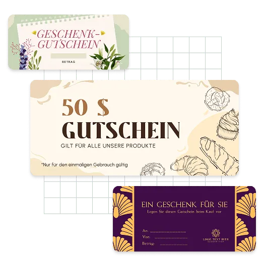 Beispiele für Geschenkgutscheine