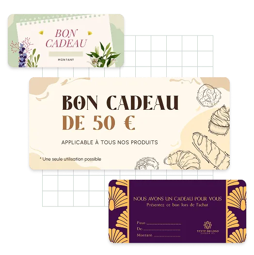 Exemples de chèques-cadeaux
