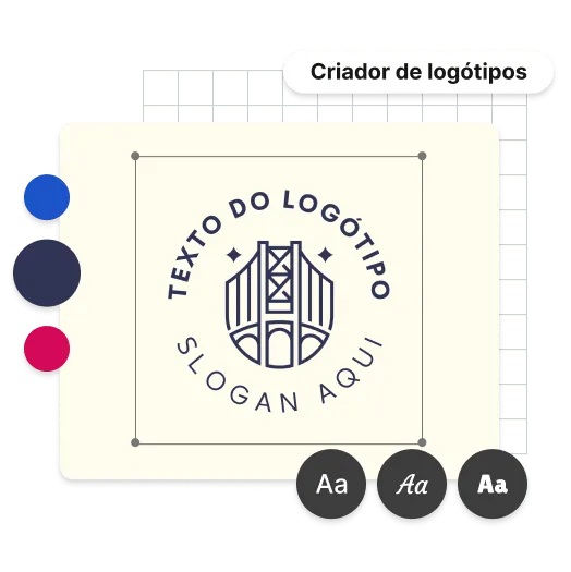 Pré-visualização do criador e editor de logótipos