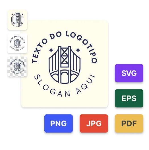 Tipos de arquivos para download do logotipo gerado