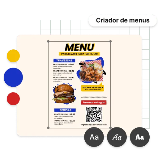 Personalize o seu menu