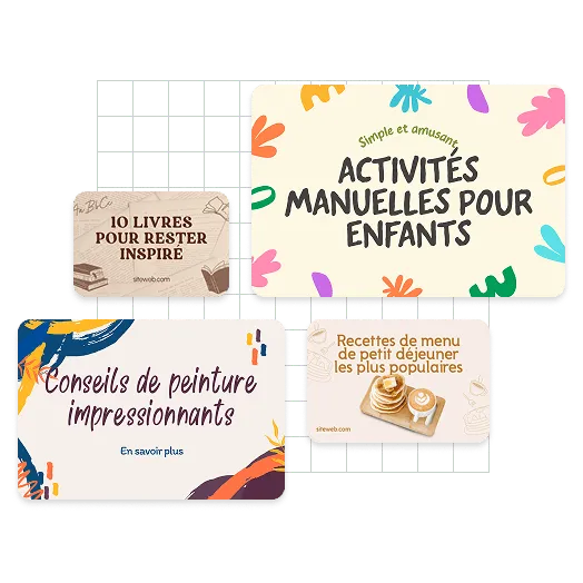 Exemples de couvertures de tableaux Pinterest