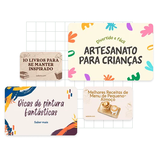 Exemplos de capas de quadros do Pinterest