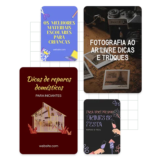 Exemplos de pin para Pinterest