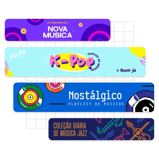Exemplos de banners do SoundCloud