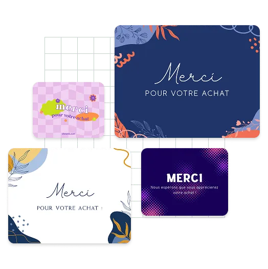Exemples de cartes de remerciement