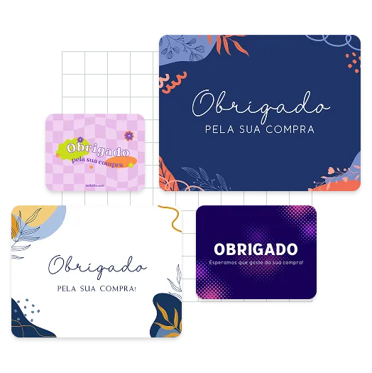 Exemplos de cartões de agradecimento