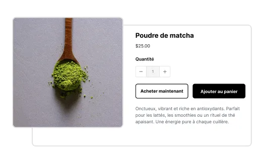 Fonctionnalité de la boutique en ligne