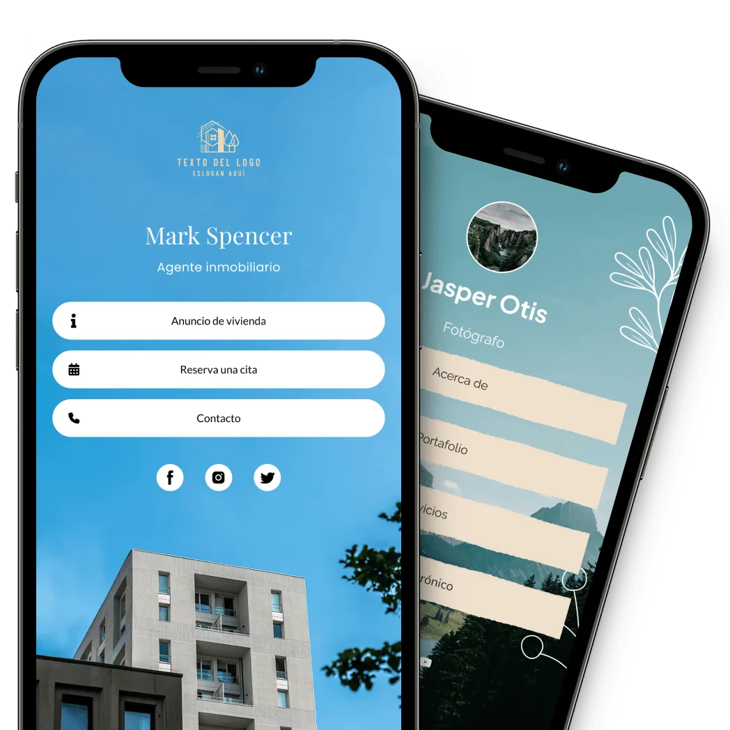 Diseño de sitio web para tarjeta de visita digital