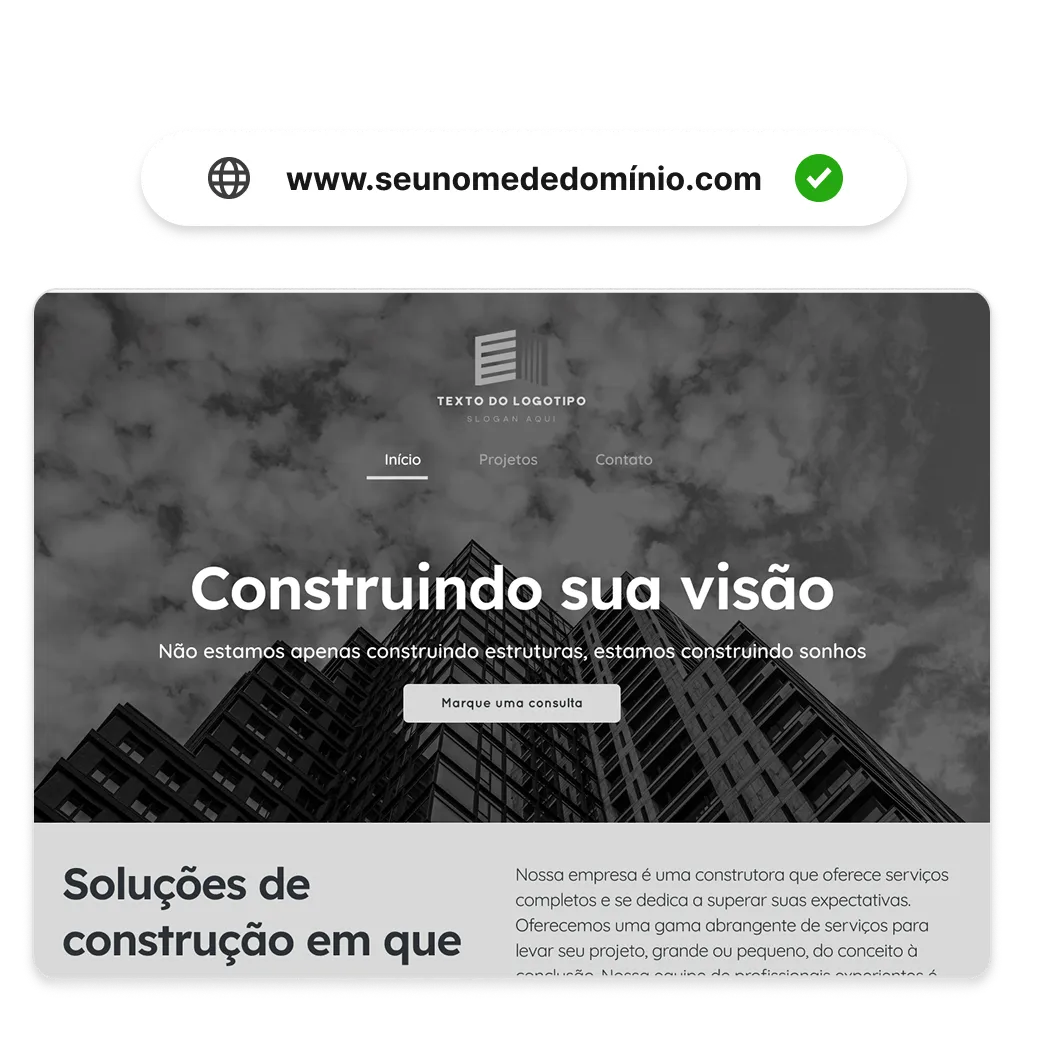 Design de site de nome de domínio