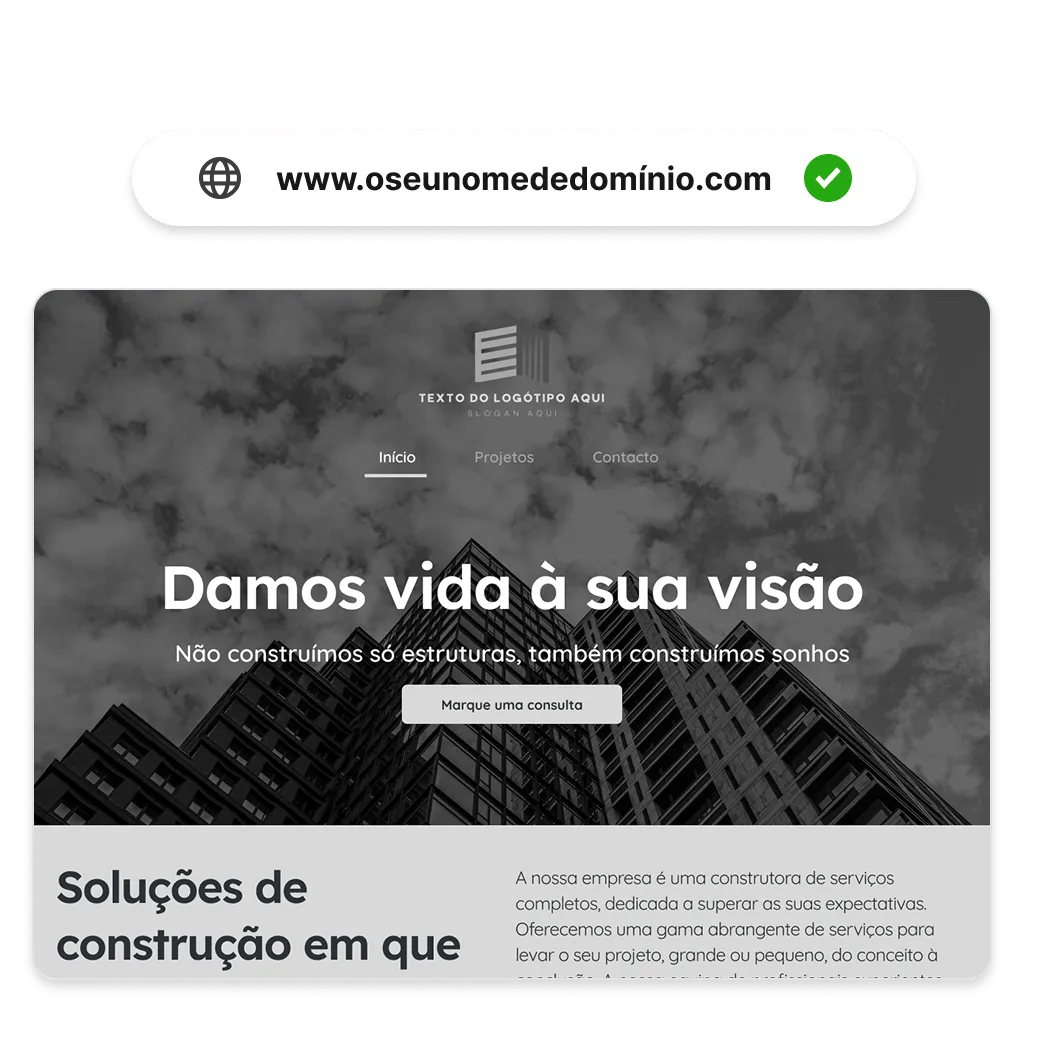 Design de websites de nome de domínio