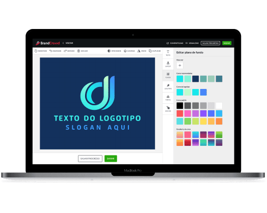 Ferramentas de edição do criador de logotipos