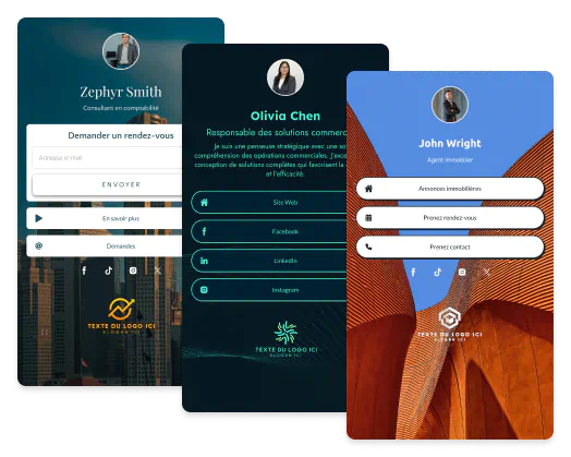 Exemples de cartes de visite numériques