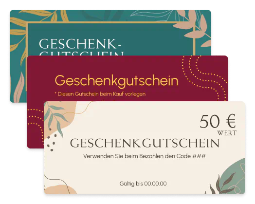 Beispiele für Geschenkgutscheine