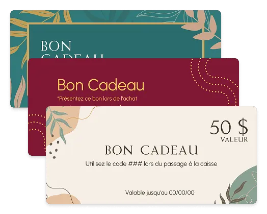 Exemples de chèques-cadeaux