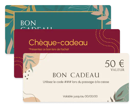 Exemples de chèques-cadeaux