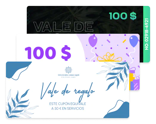 Certificados de regalo personalizados