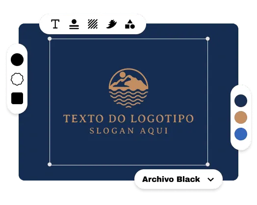  Prévia da ferramenta de criação de logotipo