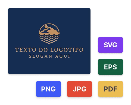  Tipos de arquivos para download do logotipo gerado