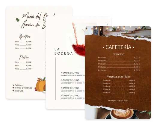Ejemplos de menús