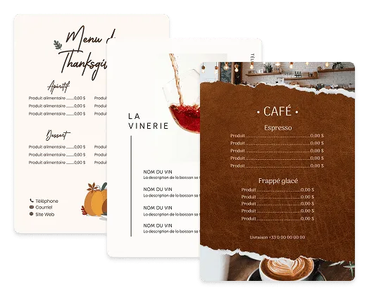 Exemples de menus