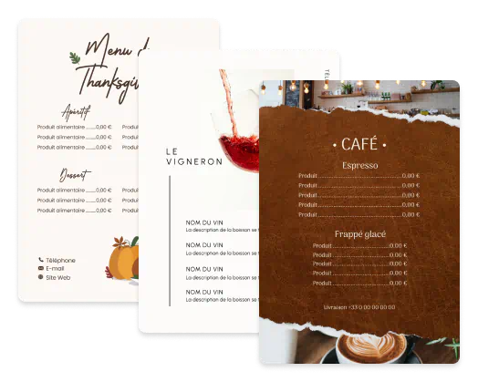 Exemples de menus