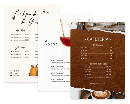 Exemplos de menu