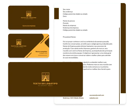 ferramentas de logotipo e cartão de visita