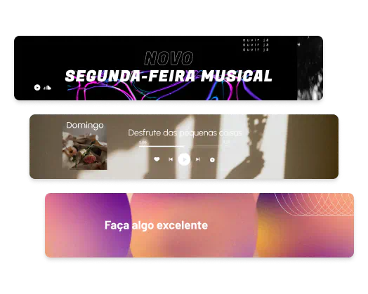 Exemplos de banners do SoundCloud