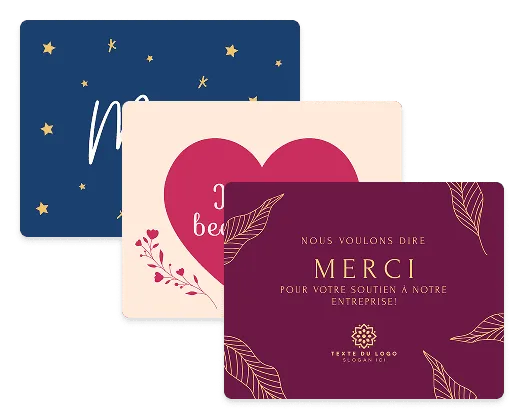 Exemples de cartes de remerciement
