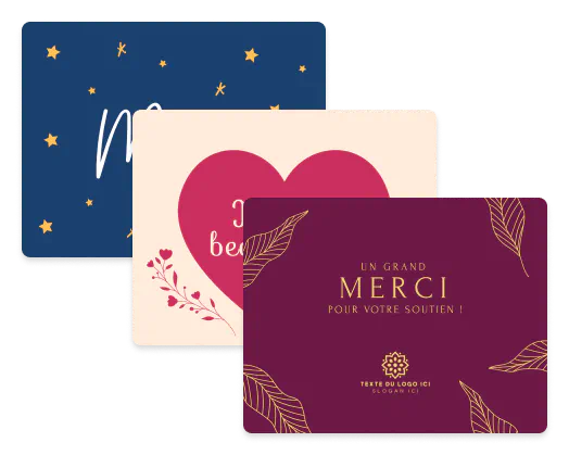 Exemples de cartes de remerciement