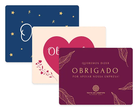 Exemplos de cartão de agradecimento
