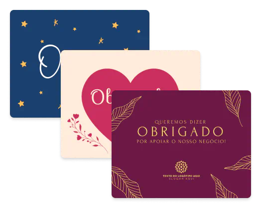Exemplos de cartões de agradecimento
