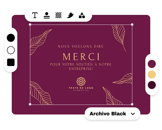 Personnalisez votre carte de remerciement