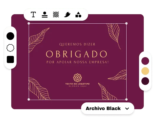 Personalize seu cartão de agradecimento