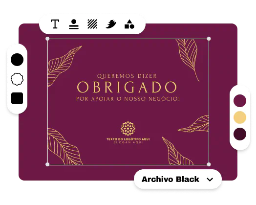 Personalize o seu cartão de agradecimento