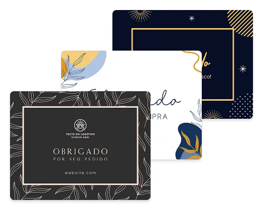 Cartões de agradecimento personalizados