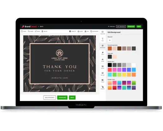 Thank You Card editor